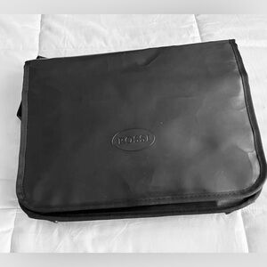 Bruno Rossi Black & Orange Malach Adjustable Crossbody Flap Messenger Bag,Unisex